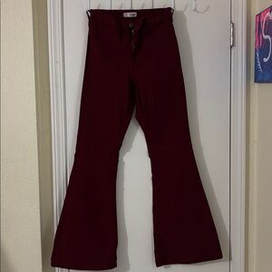 YMI Deep Red Flared Pants